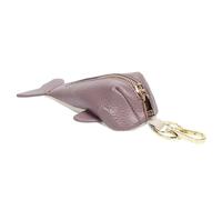 Monedero de ballena con cremalleras, llavero, monedero, monedero, tarjetero, llavero para mujeres y niñas, Raíz de loto morado