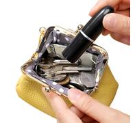 Monedero De Cuero - 11 Cm Bolsa para Monedas De Cuero | Cartera Pequeña De Piel De Texturizada para Mujeres, Chicas, Estudiantes Y Viajeras - Compacta para Efectivo, Tarjetas Y Llaves