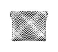 Monedero de cuero abstracto con diseño de pata de gallo negro y blanco para mujer, bolsa organizadora portátil para mujeres y niñas, Pata de gallo abstracta negra y blanca, 1 Size, Accesorio de viaje