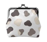 Monedero de cuero blanco y negro con diseño de vaca para mujer, cartera pequeña con cierre de beso, mini tarjetero para llaves, lápiz labial, bonito bolso de cambio para viajes