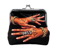 Monedero de Cuero Boss Hands para Mujer, pequeño, con Cierre Vintage, para Tarjetas, Compacto, de Viaje, Bonito Monedero.