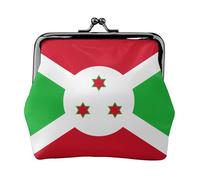 Monedero de cuero con bandera de Burundi para mujer, pequeño monedero con cierre de beso, mini tarjetero para llaves, lápiz labial, bonito bolso de cambio para viajes