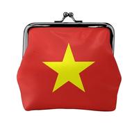 Monedero de cuero con bandera vietnamita para mujer, pequeño monedero con cierre de beso, mini tarjetero para llaves, lápiz labial, bonito bolso de cambio para viajes