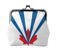 Monedero de cuero con candado de beso de bandera de Vaughan, pequeña cartera para mujer