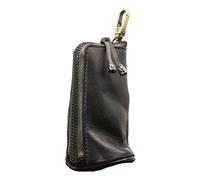 Monedero de cuero con cremallera, organizador de monedas medieval, portátil, vintage, para dinero en efectivo, llaves, monedas, objetos pequeños, Black, Clásico