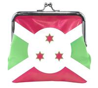Monedero de cuero con diseño de bandera de Burundi para mujeres y niñas, con hebilla, cierre de beso, monedero, monedero, Burundi Flag, Classic