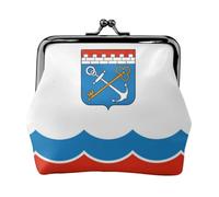 Monedero de cuero con diseño de bandera de Leningrado, cartera pequeña