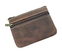Monedero de cuero con diseño de caballo salvaje antiguo, billetera permanente densa para rudimentos cotidianos, cartera de cuero con problemas, marrón oscuro, M, Mass Beauty