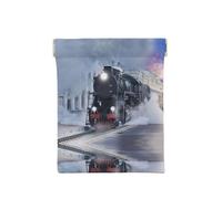 Monedero de cuero con estampado de fresa para hombres, monedero para mujer, mini cartera para dinero en efectivo, Salida del tren de vapor al atardecer, Talla única, Bolsa para monedas