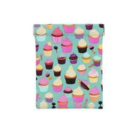 Monedero de cuero con estampado de mono para hombres, monedero para mujer, mini cartera para dinero en efectivo, Patrón de magdalenas, Talla única, Bolsa para monedas