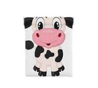 Monedero de cuero con estampado de muñeco de nieve feliz de Navidad para hombres, monedero para mujer, mini cartera para dinero en efectivo, Vaca de leche de dibujos animados, Talla única, Bolsa para
