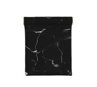 Monedero de cuero con estampado de perro bichón frise para hombres, monedero para mujer, mini cartera para dinero en efectivo, Mármol Negro, Talla única, Bolsa para monedas