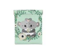 Monedero de cuero con estampado de pintura de paisaje para hombres, monedero para mujer, mini cartera para dinero en efectivo, Coala, Talla única, Bolsa para monedas