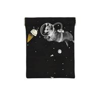 Monedero de cuero con estampado de primavera y feliz Pascua para hombres, monedero para mujer, mini cartera para dinero en efectivo, Space Corgi, Talla única, Bolsa para monedas