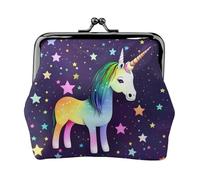 Monedero de cuero con estrella de un caballo para mujer, cartera pequeña con cierre de beso, mini tarjetero para llaves, lápiz labial, bonito bolso de cambio para viajes