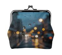 Monedero de cuero con forma de gota de lluvia para mujer, cartera pequeña con cierre de beso, mini tarjetero para llaves, lápiz labial, bonito bolso de cambio para viajes