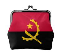 Monedero de cuero con la bandera de Angola para mujer, cartera pequeña con cierre de beso, mini tarjetero para llaves, lápiz labial, bonito bolso de cambio para viajes
