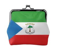 Monedero de cuero con la bandera de Guinea Ecuatorial para mujer, pequeño monedero con cierre de beso, mini tarjetero para llaves, lápiz labial, bonito bolso de cambio para viajes