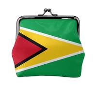 Monedero de cuero con la bandera de Guyana para mujer, cartera pequeña con cierre de beso, mini tarjetero para llaves, lápiz labial, bonito bolso de cambio para viajes