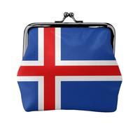 Monedero de cuero con la bandera de Islandia para mujer, cartera pequeña con cierre de beso, mini tarjetero para llaves, lápiz labial, bonito bolso de cambio para viajes