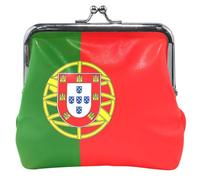 Monedero de cuero con la bandera de Portugal para mujer, bonito bolso de cambio pequeño con hebilla de beso para niñas, Portugal Flag, Classic