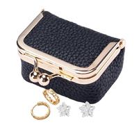 Monedero de Cuero para Cambio, pequeño Bolso de cosméticos, Cierre de Beso, Lindo Monedero en Efectivo, para Mujeres, Adolescentes y niñas