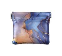 Monedero de cuero para mujer con diseño de mármol neutro, color rosa intenso, Mármol azul real melocotón morado, 1 size, Moderno