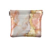 Monedero de cuero para mujer con diseño de mármol neutro, color rosa intenso, Mármol melocotón blanco, 1 size, Moderno