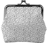 Monedero de cuero para mujer, diseño de lunares negros sobre blanco, pequeño bolso de cambio con cierre de beso y hebilla para regalo de niña, Como se muestra en la imagen, Talla única, Organizador de