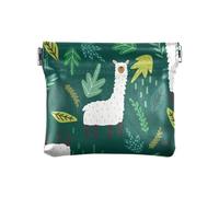Monedero de cuero para mujer, impermeable, organizador de alpacas felices, verde llama, mujer, niña, feliz alpacas llama, verde, talla única, accesorio de viaje, Happy Alpacas Llama Green, Talla