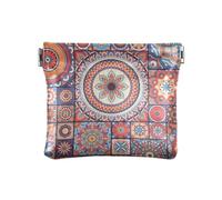 Monedero de cuero para mujer, mandalas dibujados a mano, sin costuras, para niñas, bolso de mano, mini tarjetero, portátil, mandalas dibujados a mano sin costuras, talla única, accesorio de viaje,