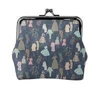 Monedero de Cuero para Mujer Moderno de Mediados de Siglo, Bolsa de Cambio pequeña con Cierre de Cierre de Beso, Billetera con Hebilla para Regalo de niña