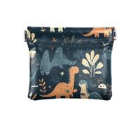 Monedero de cuero para mujer, organizador de llaves portátil para niñas, mujeres, dinosaurios y plantas, Varios colores, 1 size, Moderno / Equipada