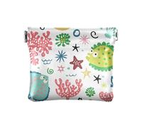 Monedero de cuero para mujer, organizador de tarjetas, encantador pez hawaiano, para niñas y mujeres, Lovely Marine Life Hawaiian Fish, 1 Size, Accesorio de viaje
