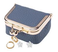 Monedero de cuero para mujer, pequeño bolso de cosméticos, monedero portátil con cierre de beso para tarjeta de crédito, llaves, auriculares, lápiz labial, Blue, Consulte la descripción, Unisex