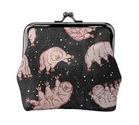 Monedero de Cuero para Mujer Tardigrades In Space, pequeño Monedero con Cierre de Cierre de Beso, Billetera con Hebilla para Regalo de niña