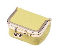 Monedero de cuero - Pequeño monedero de cuero suave para dinero en efectivo y monedas | Monedero para mujer | Bolso de mano portátil para mujer | Organizador de llaves de coche con cierre de beso
