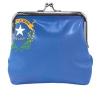 Monedero de cuero personalizado con la bandera del estado de Nevada para mujer, bonito monedero de cambio pequeño con hebilla para niñas, bandera del estado de Nevada, clásico, Bandera del estado de