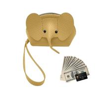 Monedero de Elefante, Cartera de Piel sintética con Cremallera, Soporte para Tarjetas de crédito, Suave y Ligero, Monedero pequeño para niños, Adolescentes, Viajes, Uso Diario, Almacenamiento