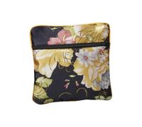 Monedero de estilo chino, bolso de mano bordado floral con borla portátil para joyas y dinero en efectivo, cartera con cierre de cremallera para mujer, d, Bolsa bordada para monedas