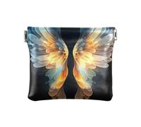 Monedero de fantasía con alas de ángel negro para mujer, cartera de bolsillo, cartera delgada para mujer, Fantasy Angel Wings Black -2, 4.33x3.74In, Fantasy Angel Wings Black -2