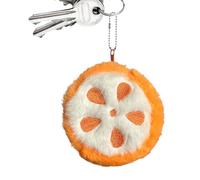 Monedero de felpa, cartera pequeña con soporte de dibujos animados, resistente al desgaste, colgante de bolsa de felpa de moda, monedero de felpa suave para llaves, tarjetas, auriculares, Mandarina,