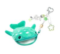 Monedero de felpa con forma de ballena para niños con cierre de cremallera, llavero de tela suave para la escuela y los viajes para niños, verde menta, Mass Beauty