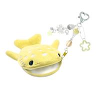 Monedero de felpa con forma de ballena para niños con cierre de cremallera, llavero de tela suave para la escuela y los viajes para niños, Amarillo, Mass Beauty
