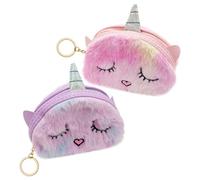 Monedero De Felpa De Dibujos Animados, 2 Uds., Bonito Monedero para Niñas, Bolso Portátil