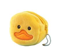 Monedero de felpa de pato con cremallera, monedero de cambio con llavero, bolsa pequeña para auriculares, lápiz labial, mini cartera, bolsa de dinero, regalo para niños, Amarillo, Tarjetero