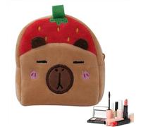 Monedero de felpa para dinero en efectivo, con temática de Capybara, cartera de dibujos animados, bolsa de dinero de viaje multifuncional para niños y niñas, colgante para tarjetas de visita,