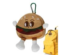 Monedero de Felpa: pequeña para sándwich de Pan Relleno, Estuche portátil para Llavero con Cara Sonriente, Clip Compacto para Billetera de Hamburguesa de Tela, Gancho para Guardar baratijas | FA