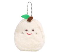 Monedero de frutas, cartera pequeña con forma de pera blanca, soporte compacto pequeño, moderno, colgante de bolsa de felpa de pera, resistente al desgaste, multifuncional, almacena auriculares
