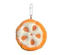Monedero de frutas, pequeña cartera de felpa para monedas, resistente al desgaste, colgante de bolsa de felpa de moda, monedero de felpa para llaves, tarjetas, auriculares, Mandarina, Refer to